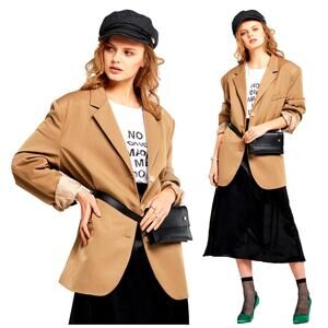 NWT Storets "Joan"  Padded Oversize Jacket Blazer | Beige | S/M